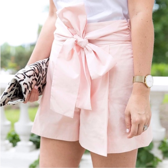 J. Crew Tie Waist Cotton Flared Shorts - Picture 2 of 8